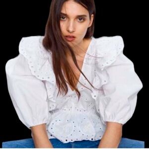 Zara Eyelet Blouse